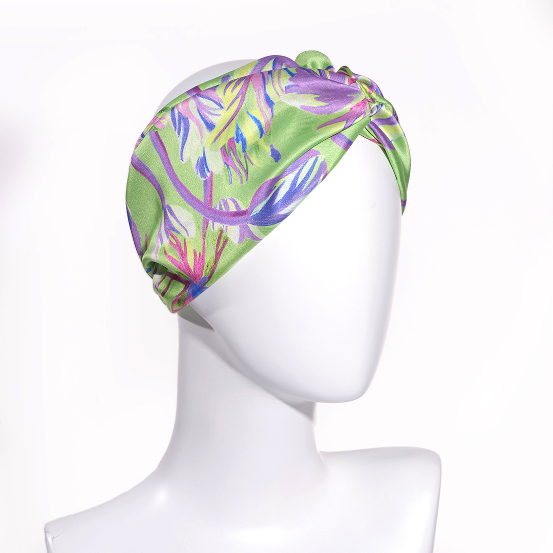 BERENICE KIWI TURBAN ΚΟΡΔΕΛΑ: Πράσινο kiwi, μωβ