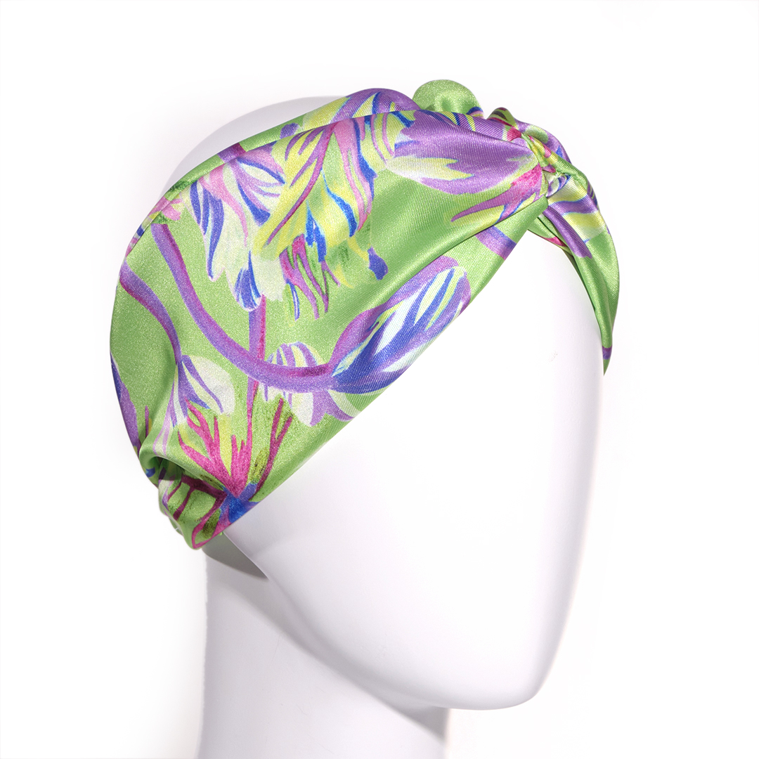 BERENICE KIWI TURBAN ΚΟΡΔΕΛΑ: Πράσινο kiwi, μωβ