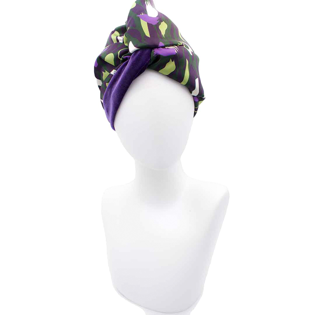 ROSARIA GREEN: Τουρμπάνι ολόκληρο, τεχνητό μετάξι, βελούδο