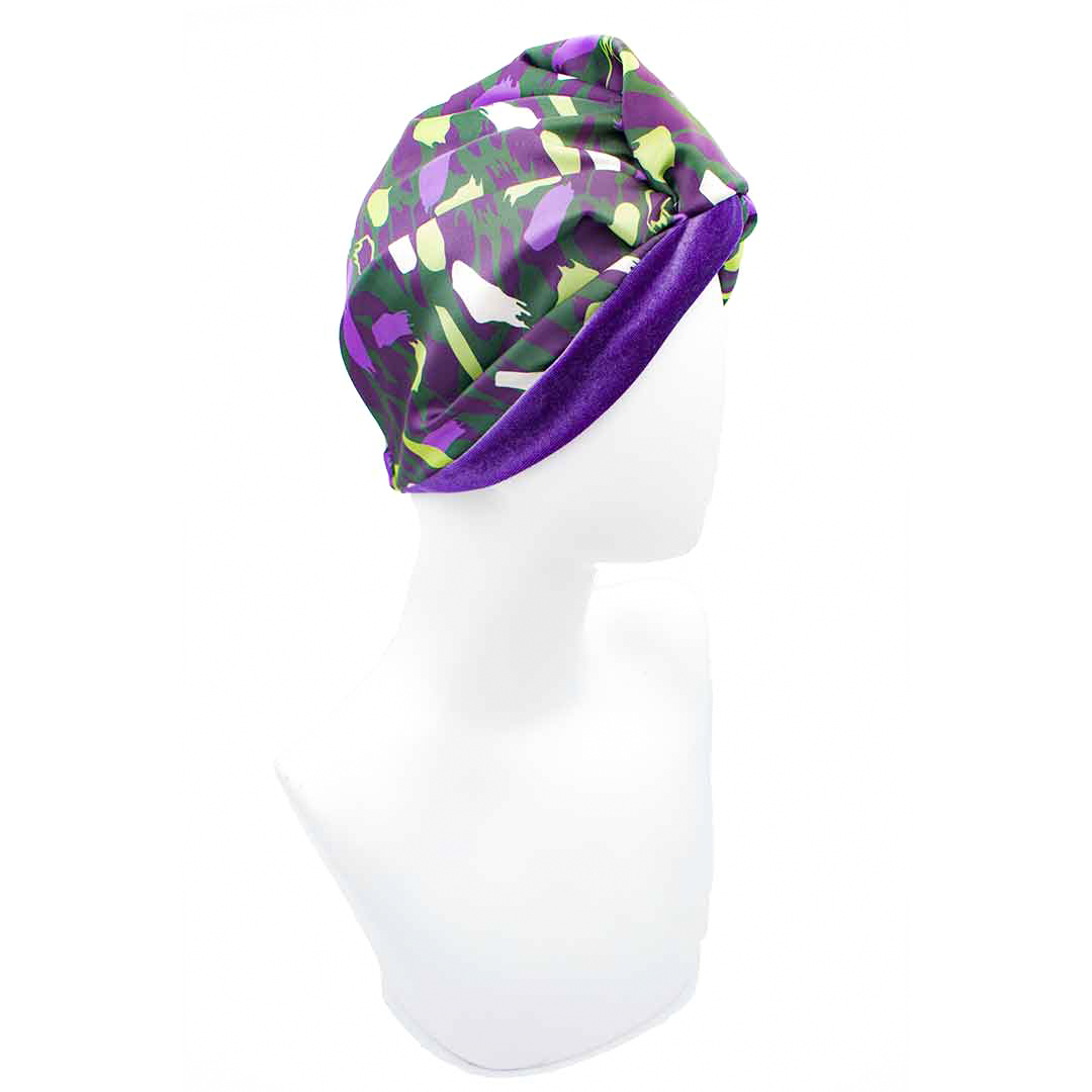 ROSARIA GREEN: Τουρμπάνι ολόκληρο, τεχνητό μετάξι, βελούδο