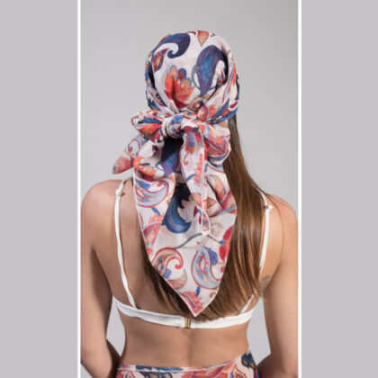 MARGO: Μαντήλι, φουλάρι κόκκινο, μπλε