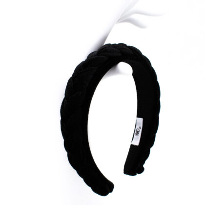 BLACK: Στέκα πλεκτή, βελούδο, μαύρη