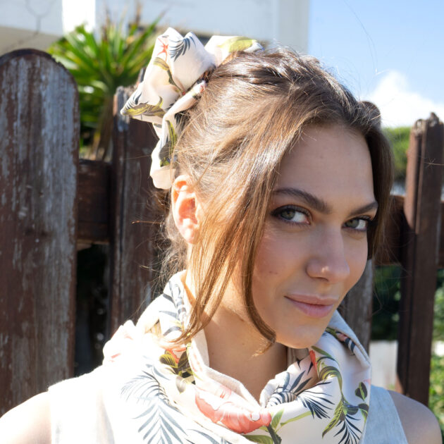 VIRGINIE IVORY: Clammer, με εμπριμέ ύφασμα τεχνητό μετάξι