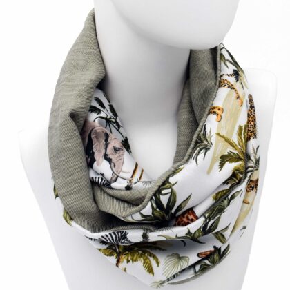 MEEKA_OLIVE: Ανάλαφρο Infinity φουλάρι, τεχνητό μετάξι, λινό με βισκόζ