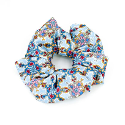GILBERTE: Εμπριμέ λαστιχάκι μαλλιών scrunchie, σατεν