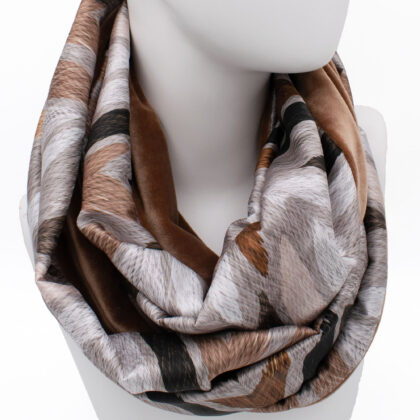 RIHAB: Χειροποίητο φουλάρι infinity, grey, coffee, brown