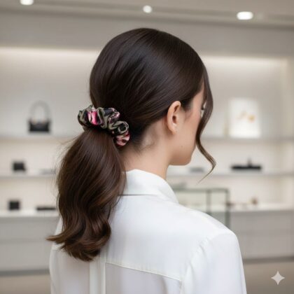 ANTIGONE: Εμπριμέ λαστιχάκι μαλλιών scrunchie