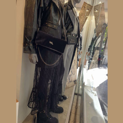 Χειροποίητη φούστα Paloma: Inside-Out, δαντέλα, μαύρο