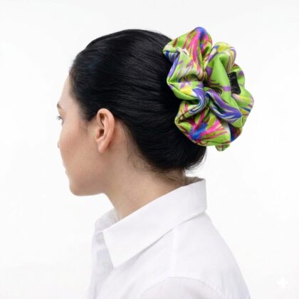 BERENICE KIWI: Klammer μαλλιών, σατεν, green, purple, χειροποίητο