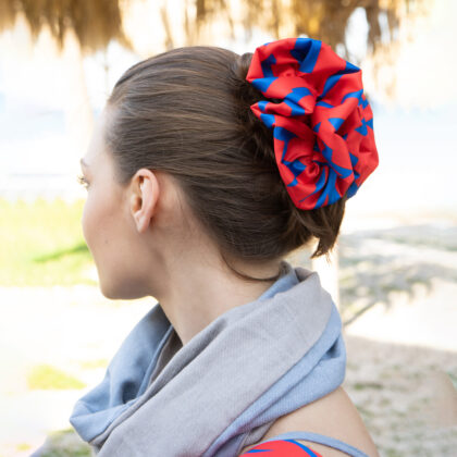 LIVIA RED: Clammer, με εμπριμέ ύφασμα τεχνητό μετάξι