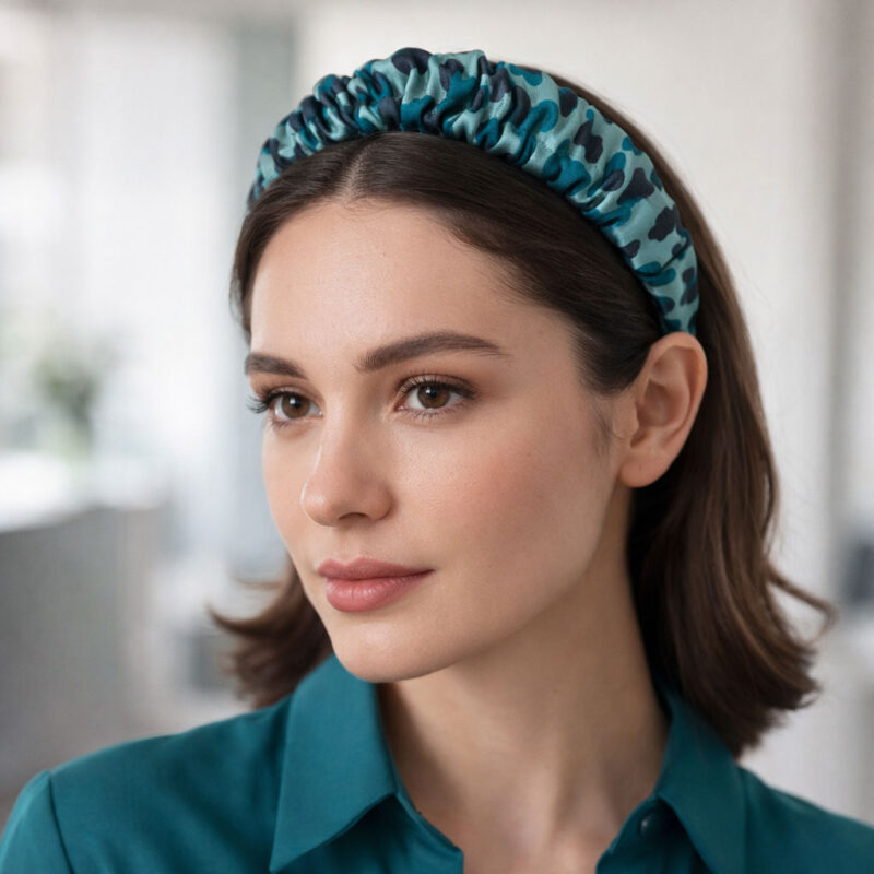 ABIA: Στέκα, scrunchie μαύρο, teal