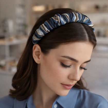 RAIZEL: Στέκα, scrunchie γκρι, μπλε