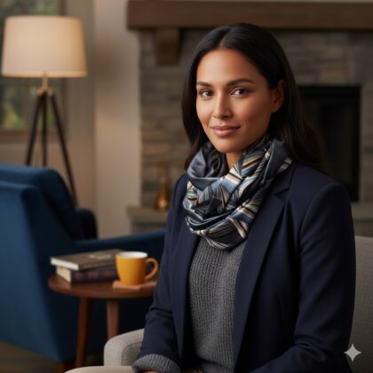 RAIZEL: φουλάρι infinity, γκρι, μπλε