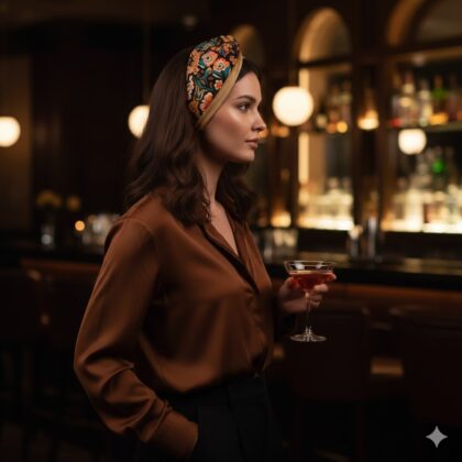 ISABELL: Bandana, τεχνητό μετάξι, βελούδο μπεζ