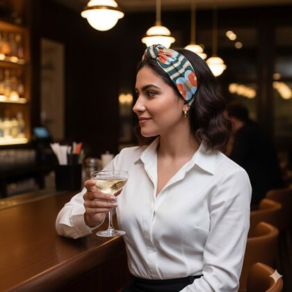 ROBERTA: Bandana, τεχνητό μετάξι, βελούδο green, cinnamon