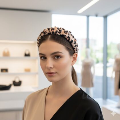 HAFSA: Στέκα scrunchie coffee, beige, black