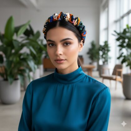 LETICIA: Στέκα, scrunchie multicolor, black