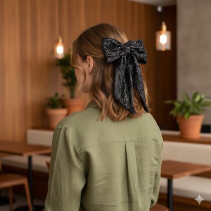 GILDA BLACK: Φιόγκος, παγιέτα, μαύρος