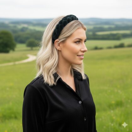 GREEN: Χειροποίητη στέκα, πλεκτή, βελούδο, πράσινη