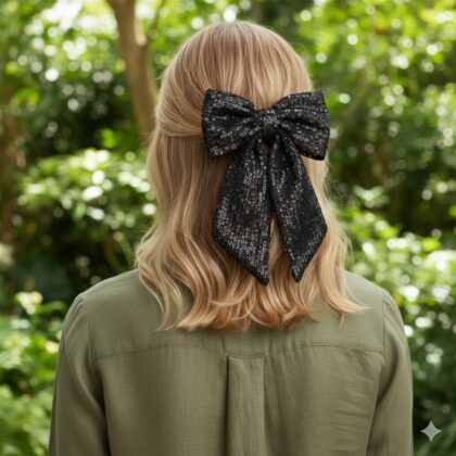 GILDA SILVER: Φιόγκος, παγιέτα, ασημί