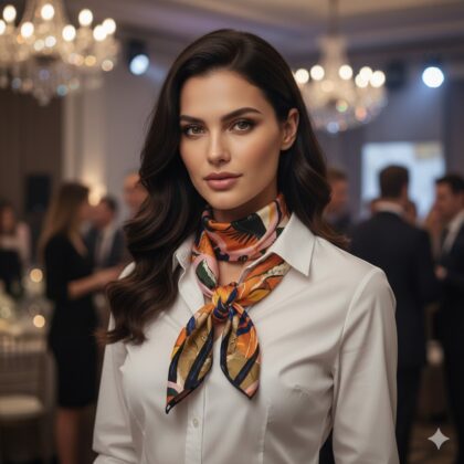 GOUNDO: Μαντήλι 70x70, tiger head σε abstract pattern