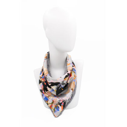 ΤΡΙΓΩΝΟ SNOOD MALVINA: Χειροποίητο φουλάρι, σε cobalt, beige και grey