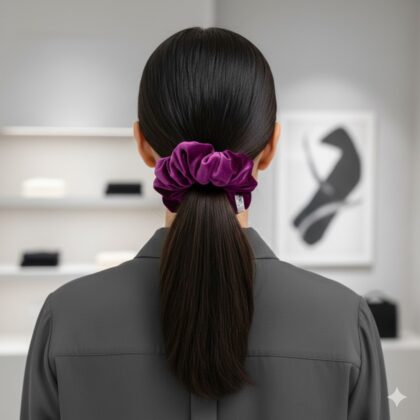 MAGENTA: Λαστιχάκι μαλλιών scrunchie, βελούδο