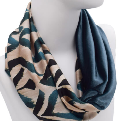SNOOD IFRAN: Χειροποίητο φουλάρι λαιμός, beige, teal