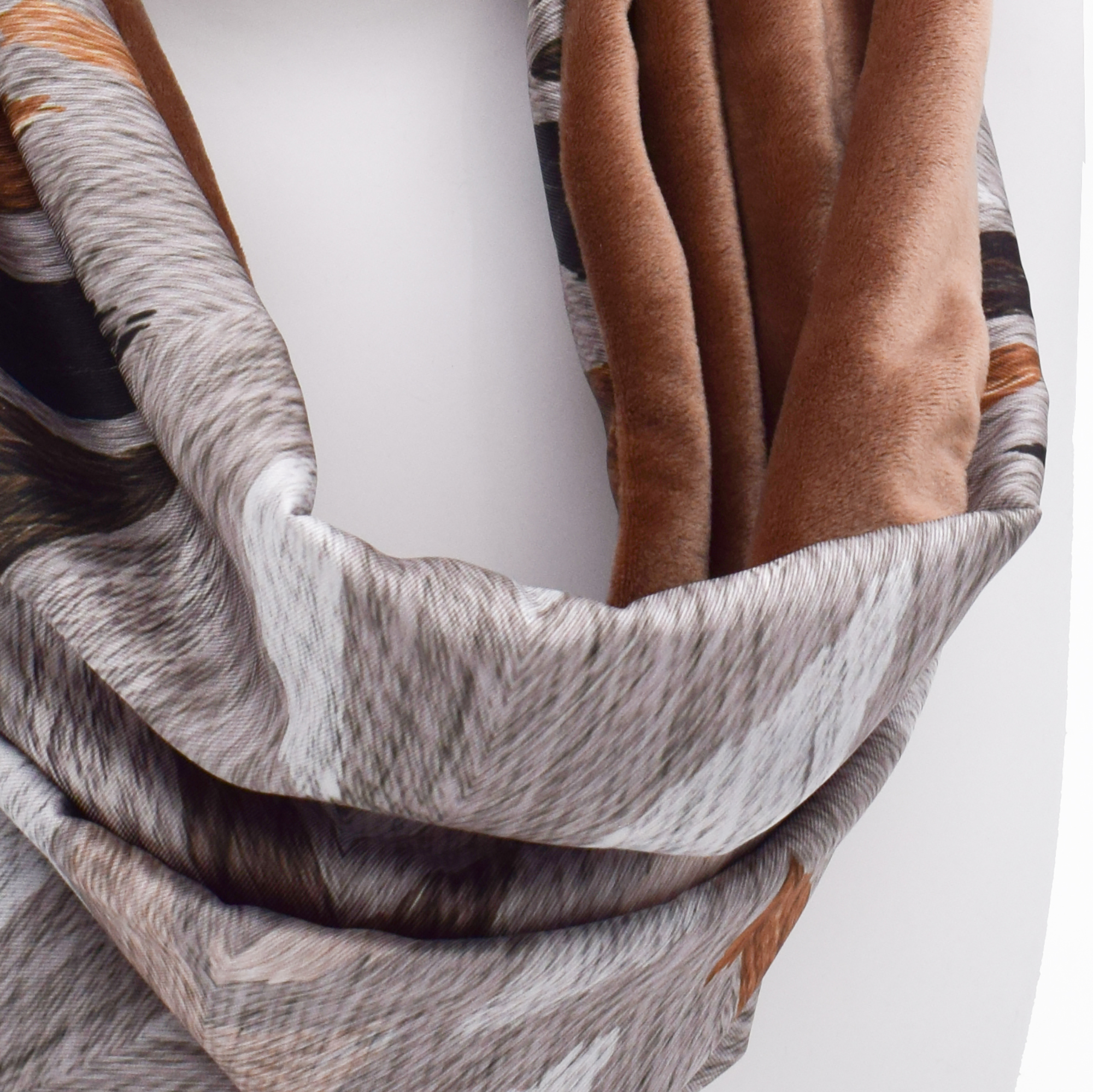 SNOOD RIHAB: Χειροποίητο φουλάρι λαιμός, grey, coffee, brown