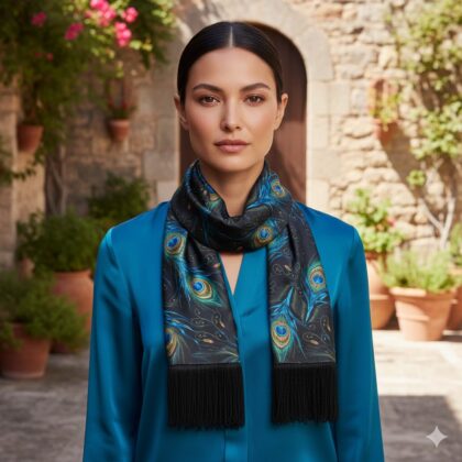 MAYAR: Φουλάρι εσάρμα διπλής όψης, midnight blue, black