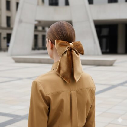 CAMEL_GOLD: Φιόγκος, βελούδο μαύρο