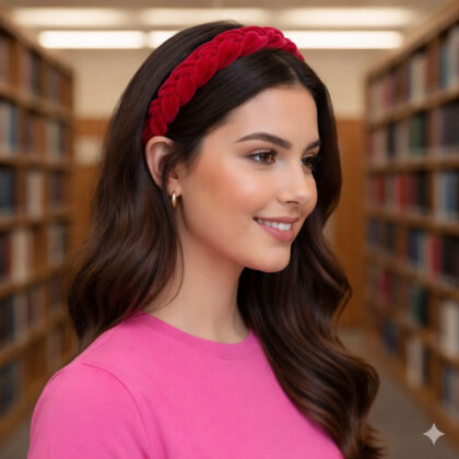 FUCHSIA: Χειροποίητη στέκα, πλεκτή, βελούδο φούξια