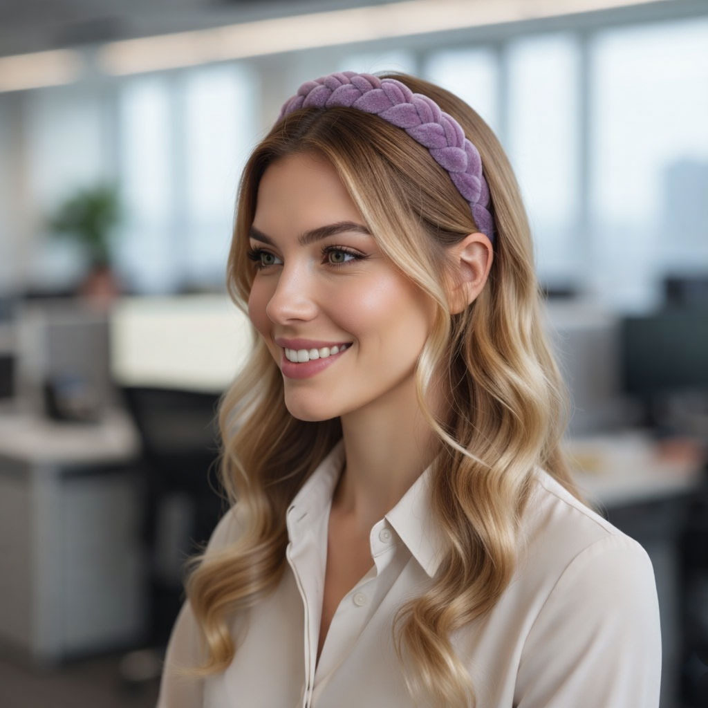 LEVANDER: Χειροποίητη στέκα, πλεκτή, βελούδο λεβάντα