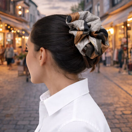 RIHAB: Klammer για τα μαλλιά στολισμένο με εμπριμέ σατεν