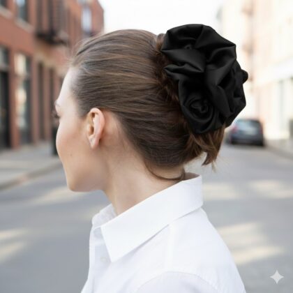 BLACK: Klammer, με μονόχρωμο σατεν ύφασμα