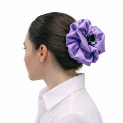 Satin hair klammer PURPLE με μονόχρωμο σατέν ύφασμα. Χειροποίητο εκλεπτυσμένο μωβ αξεσουάρ μαλλιών.