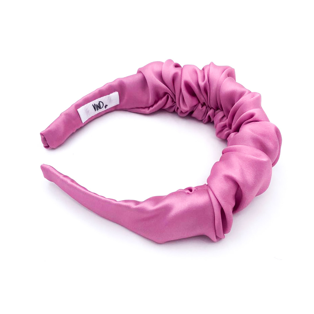 ROSE satin headband. Χειροποίητη μονόχρωμη ροζ στέκα μαλλιών σε σατέν ύφασμα.