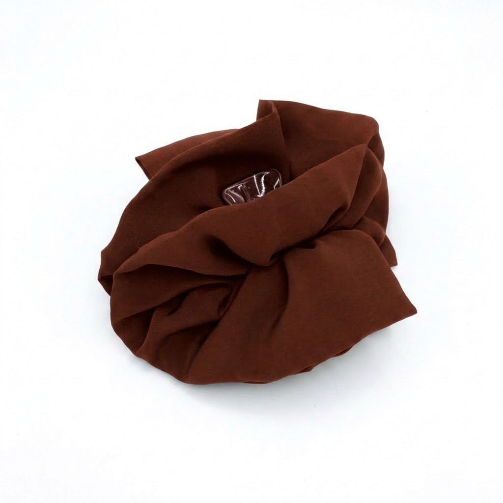 Hair klammer TERRACOTTA με μονόχρωμο ύφασμα βισκόζ. Χειροποίητο κεραμιδί αξεσουάρ μαλλιών με φυσικό ματ φινίρισμα.